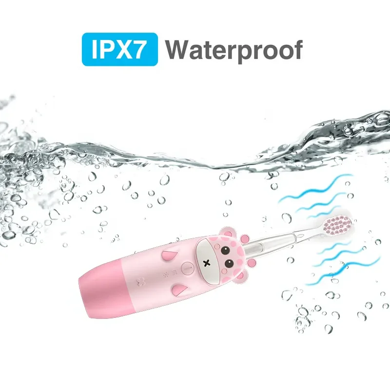 3 режима очистки меняющая цвет IPX7 Силиконовая Водонепроницаемая Детская электрическая зубная