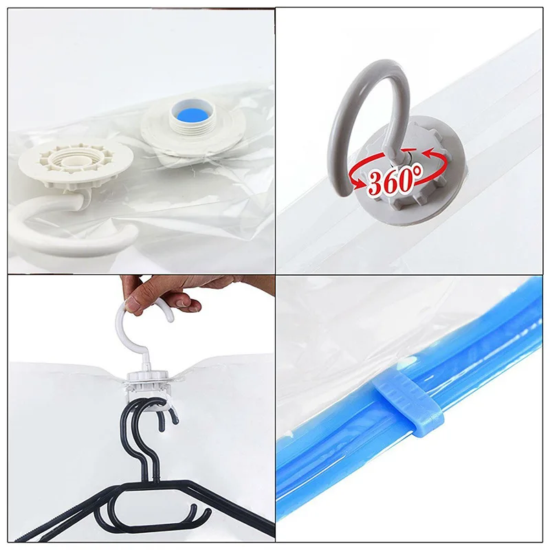 Hot sale transparent hanging vacuum plastic storage bag garment coat dust bag