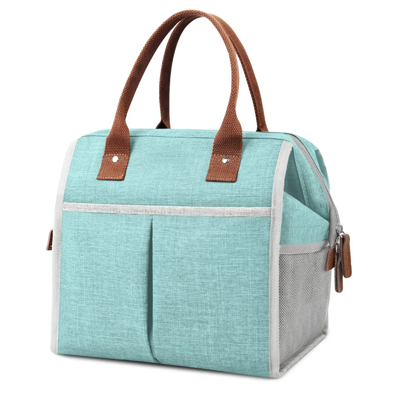 Custom Insulated Lunch Bag For Adults Work Travel Oxford Fabric Waterproof Cooler Bag With Pocket Food Carrier Tote Picnic Bags