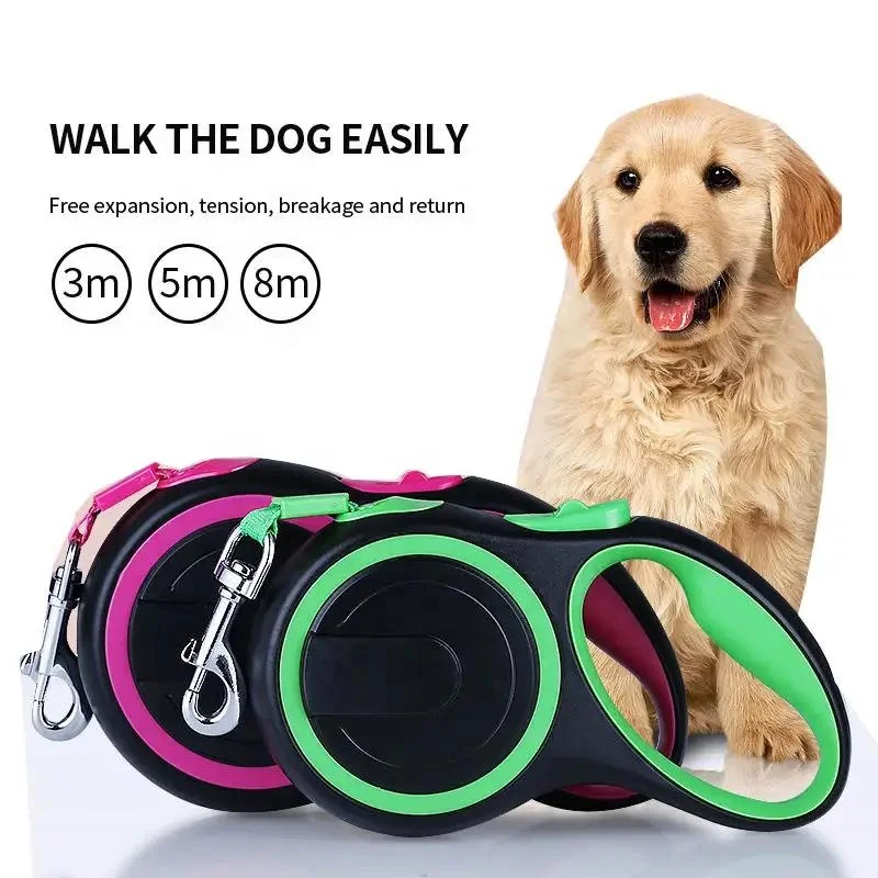 Wholesale Pet Walking Training Automatic Traction Rope tTwo-color Retractable Dog Cat Rope Fashion Multi-color Seat Belt