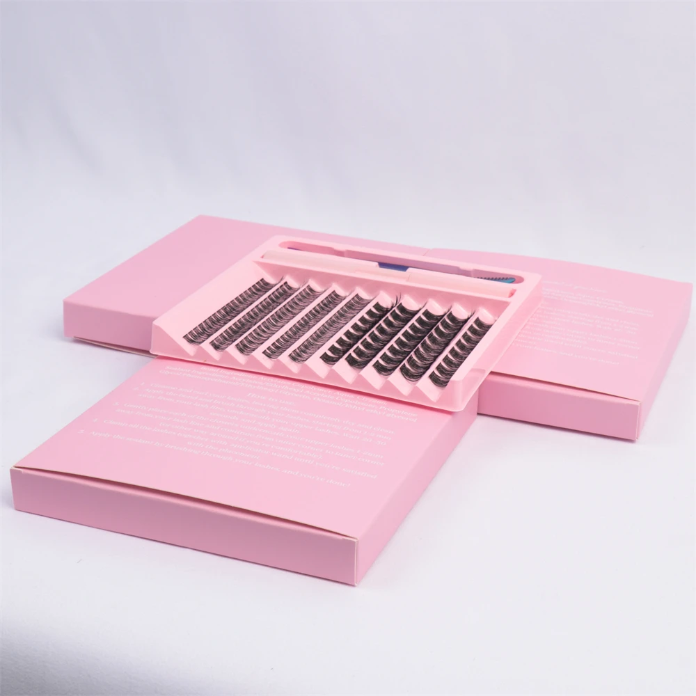 INICE extra strong diy eyelash extension glue sealant kit private label segmented eyelash extension kits diy pre-cut lashes