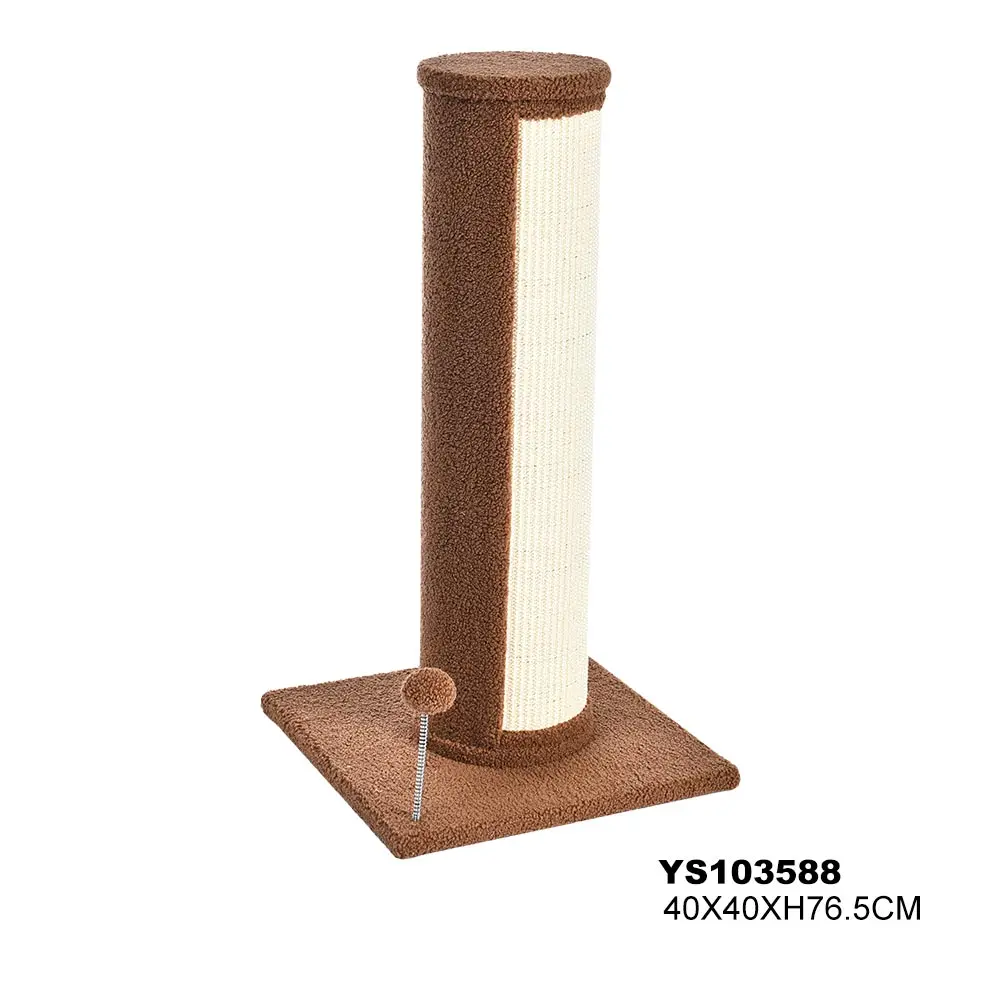 
Wholesale Velvet Fabric Square And Round Cat Scratching Post Small Cat Tree 
