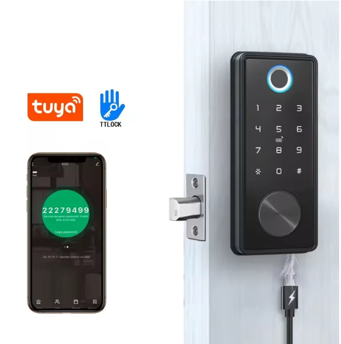 New Smart Door Lock in Europe and America Best Smart Outdoor Door Lock Rfid Card Sliding Door Smart Lock