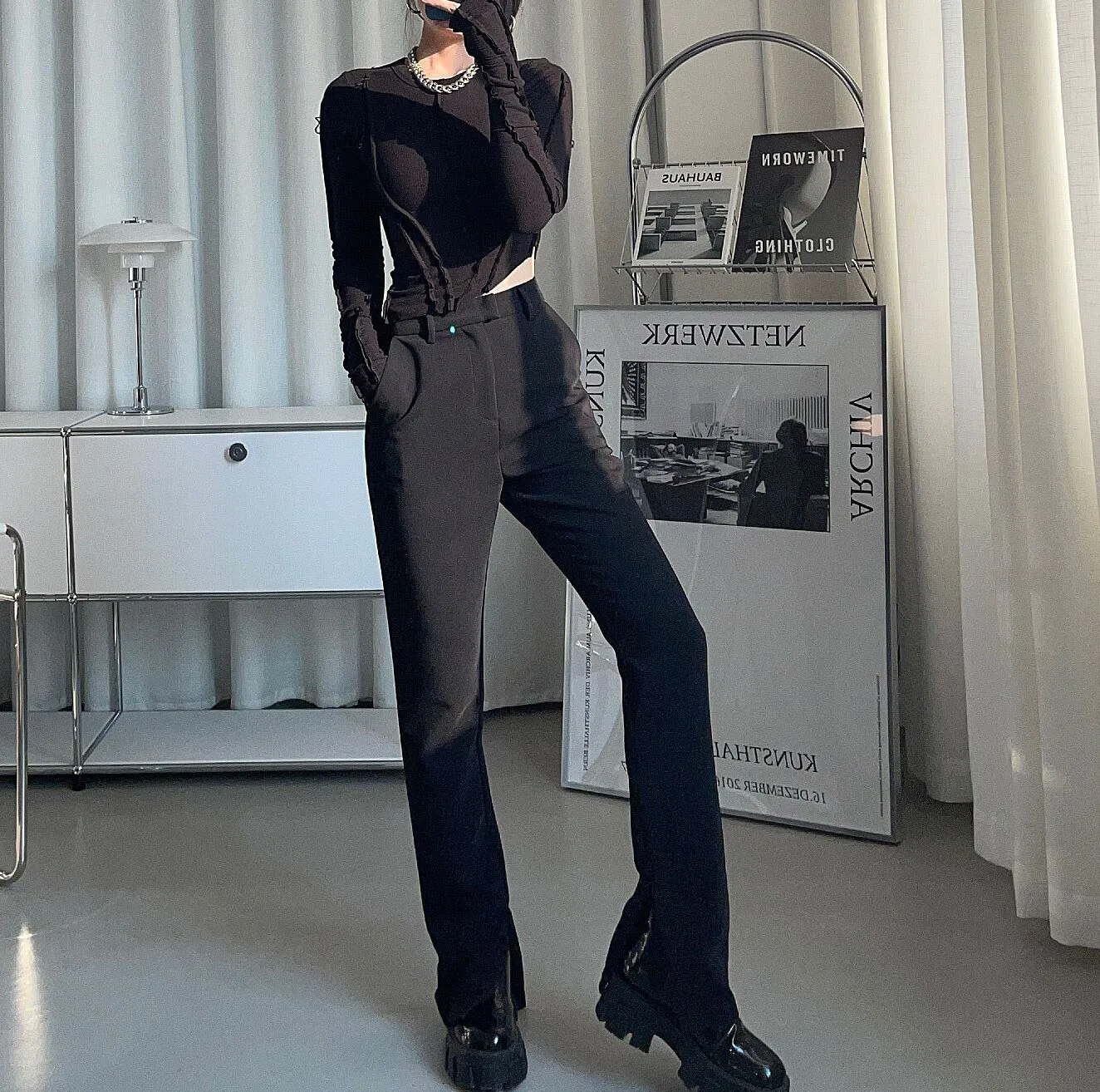 Women Summer Casual Trousers Wholesale New Style Casual Suit Trousers  High Waist Ladies Pants