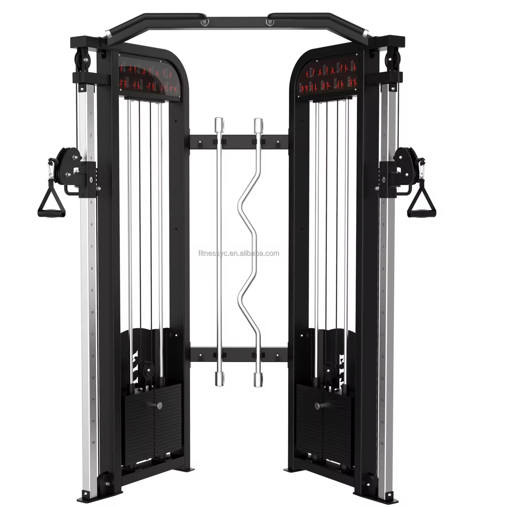 Gym Equipment Adjustable Pulley Multi Functional Trainer Strength Training Dual Cable Crossover Functional Trainer YC-5026
