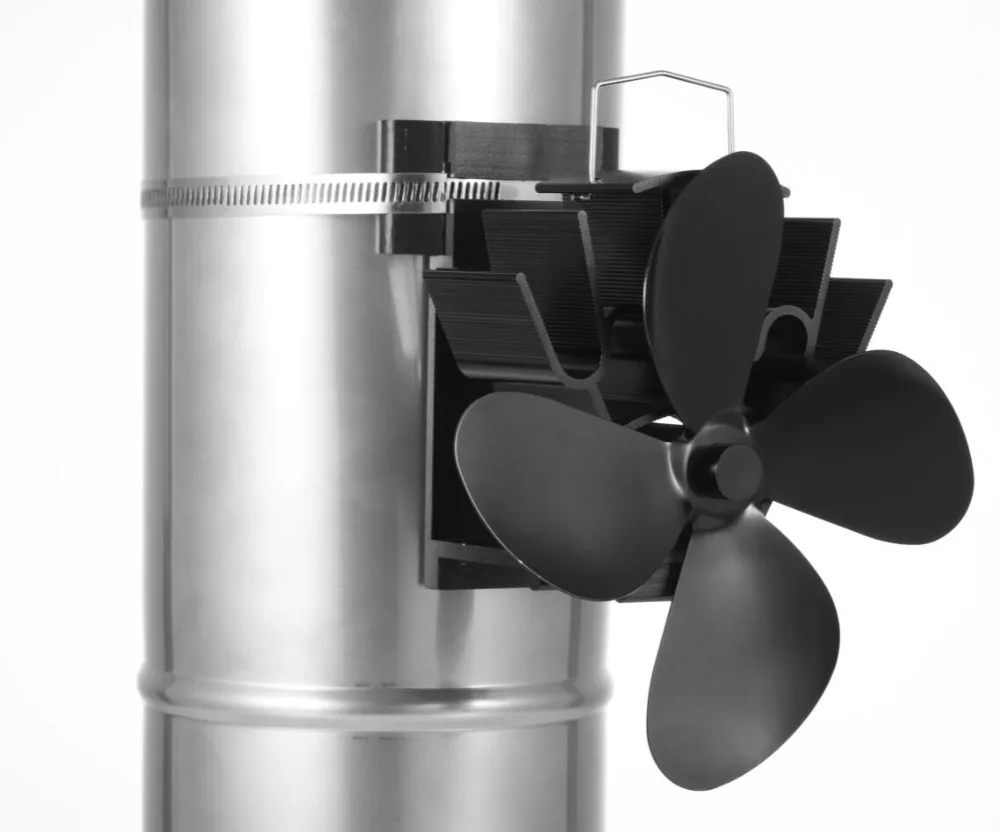 Outdoor Fireplace Chimney Flue Magnetic Pipe 4 Blades Silent Ecofan Heat Powered Exhaust Stove Fan For Wood Pellet Stove