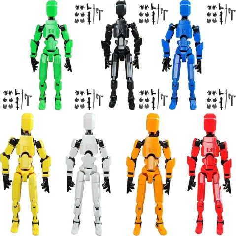 Custom Size Color 3D Printed Creative Action Figure Lucky Doll 13 movable joint Robot Action Figure Grow in The Dark Green Toy