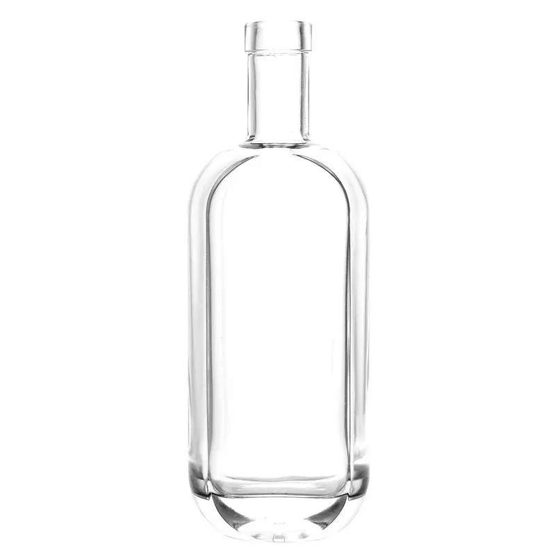 750ml Flint Glass London Spirits Glass Bottle Bar Top Oblong with 22mm Neck Diameter for Rum, Vodka, Whisky, Gin