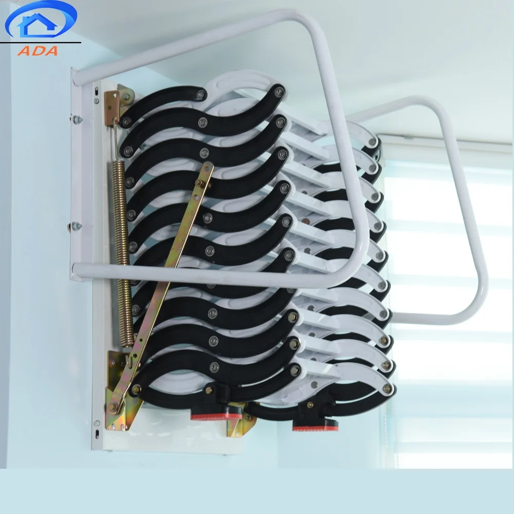 Small Space Steel Permanent Platform Roof Collapsible Retractable Step Ladder