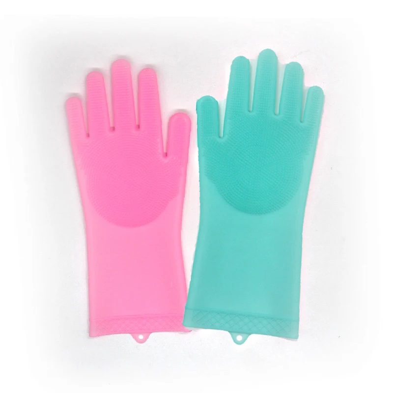 Silicone Magic Cleaning Brush Scrubber dish washing Gloves