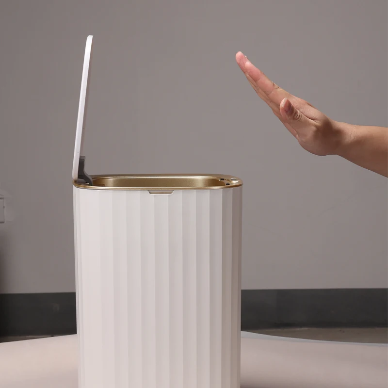 15L waste bin with sensor plastic trash can fancy dustbin intelligent trash can rubbish bin garbage
