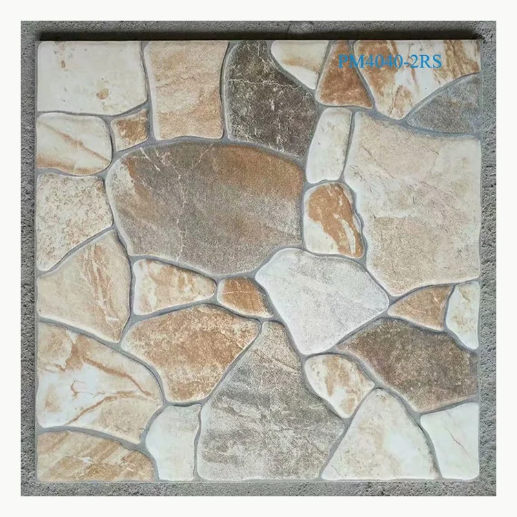 400x400 мм керамическая плитка с узором из булыжника садовая Нескользящая напольная