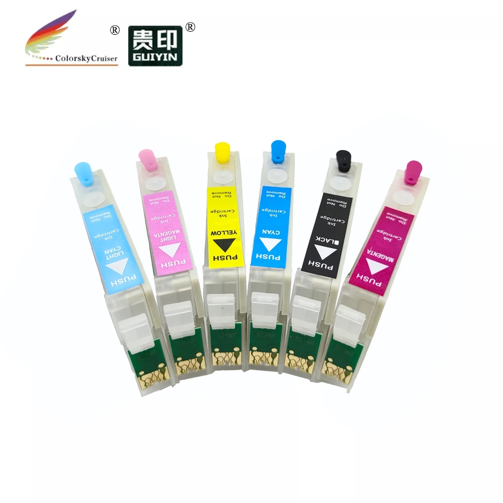 (RCE-801-806) refillable refill ink cartridge for Epson T0801 - T0806 80 Stylus Photo P50 PX650 PX660 PX700W PX710W 1 set