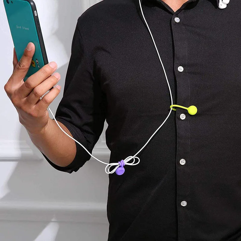 
Removable Self Locking Twist Lock Elastic Magic Silicone Cable Tie With Label 