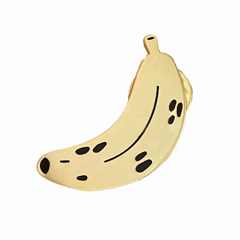 Cartoon Cute Banana Badge Yellow Banana Fun Design Fashion Gold Metal Soft Enamel Zinc Alloy Lapel Pin