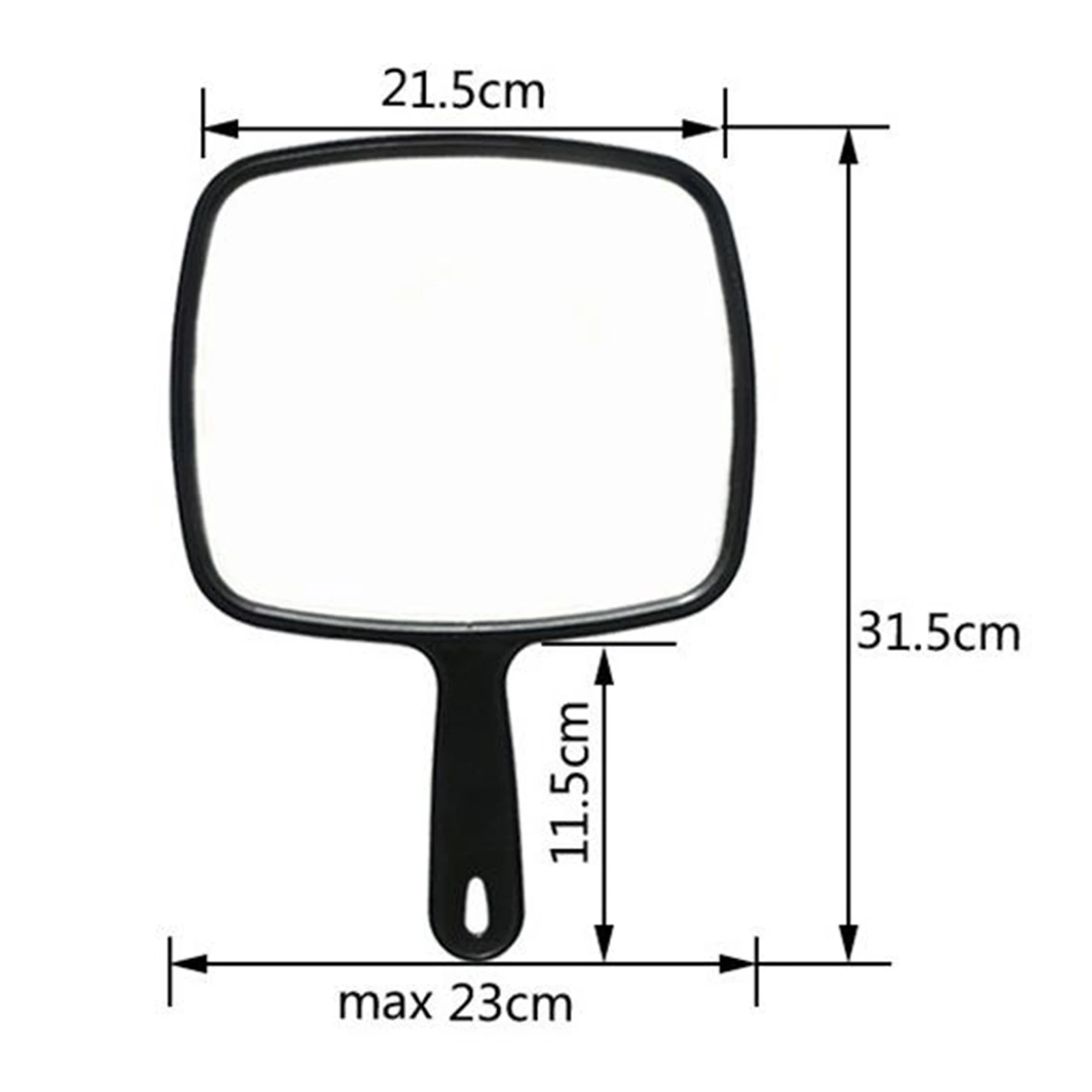 Professional Salon Hair Stylist Large Handheld Mirror w/Handle Wide Angle Handheld Cosmetic Mirror Dressing Paddle Salon