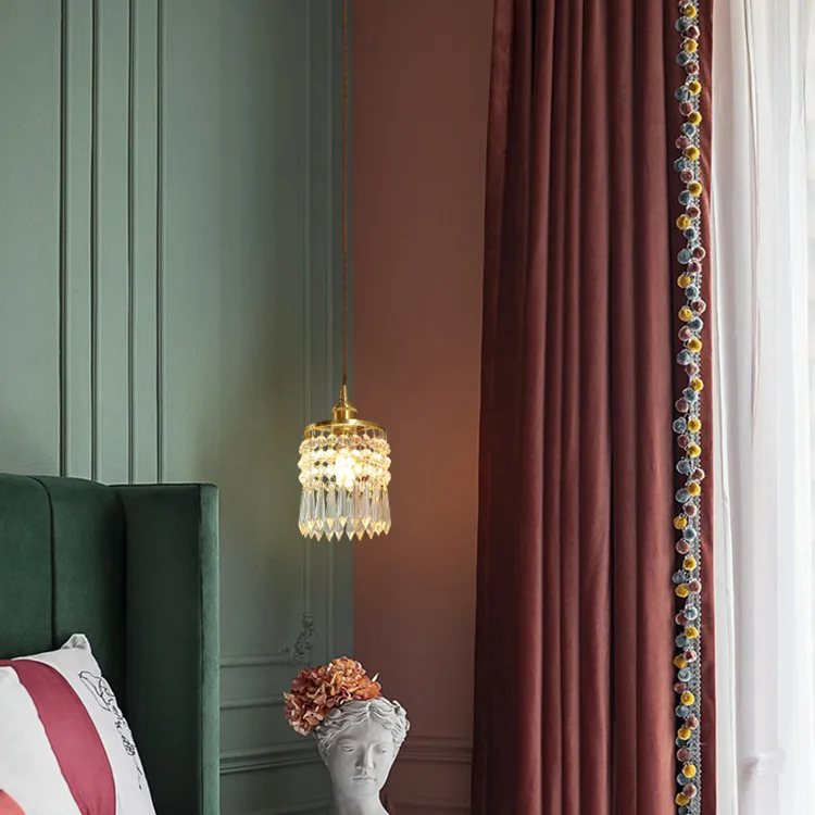 Simple Design Interior Crystal Hanging Light Nordic Modern Pendant Lamps for Living Room Decoration