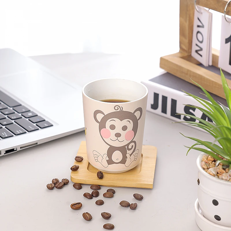 PLA Recycled Material Coffee Cup Reusable Drinking Mug Sublimation Mugs Cute Pattern Kids Tea Cups