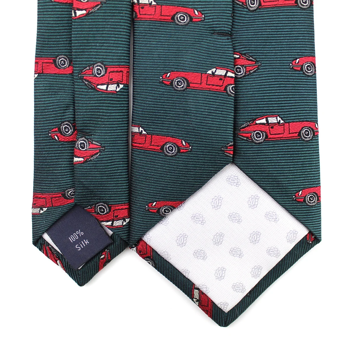 China Mens Neckties Ford Mustan Red Antique Car Silk Twill Woven Handmade Vintage Slim Skinny Auto Green Custom Ties For Men