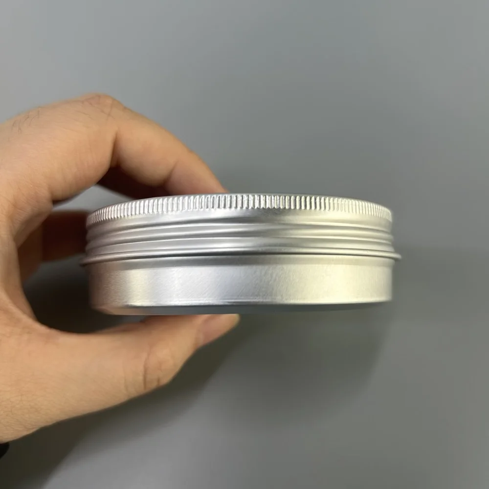 aluminum steel metal screw top tins tin can for hair soy wax product Candle Tin Can Round Aluminium Metal Packaging