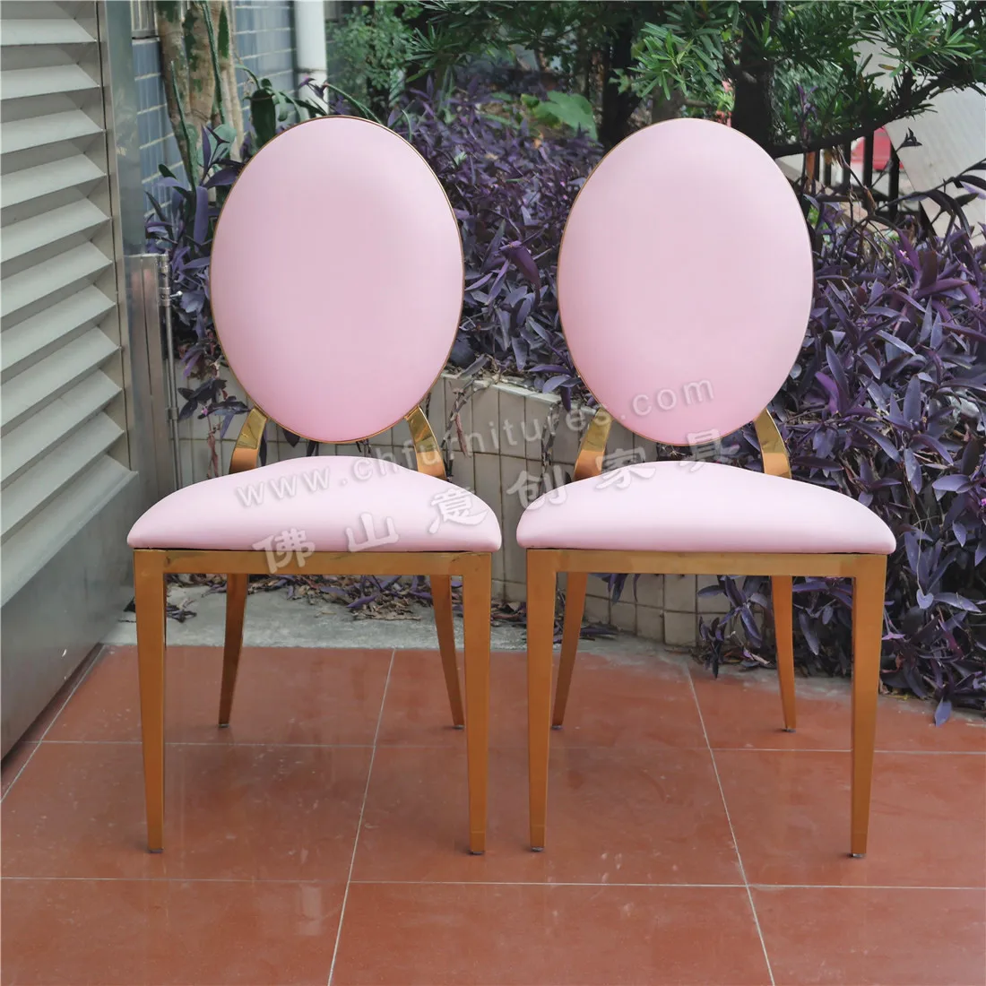 Wholesale pink modern vinyl stackable chair stainless steel banquet chairs for event chairs wedding