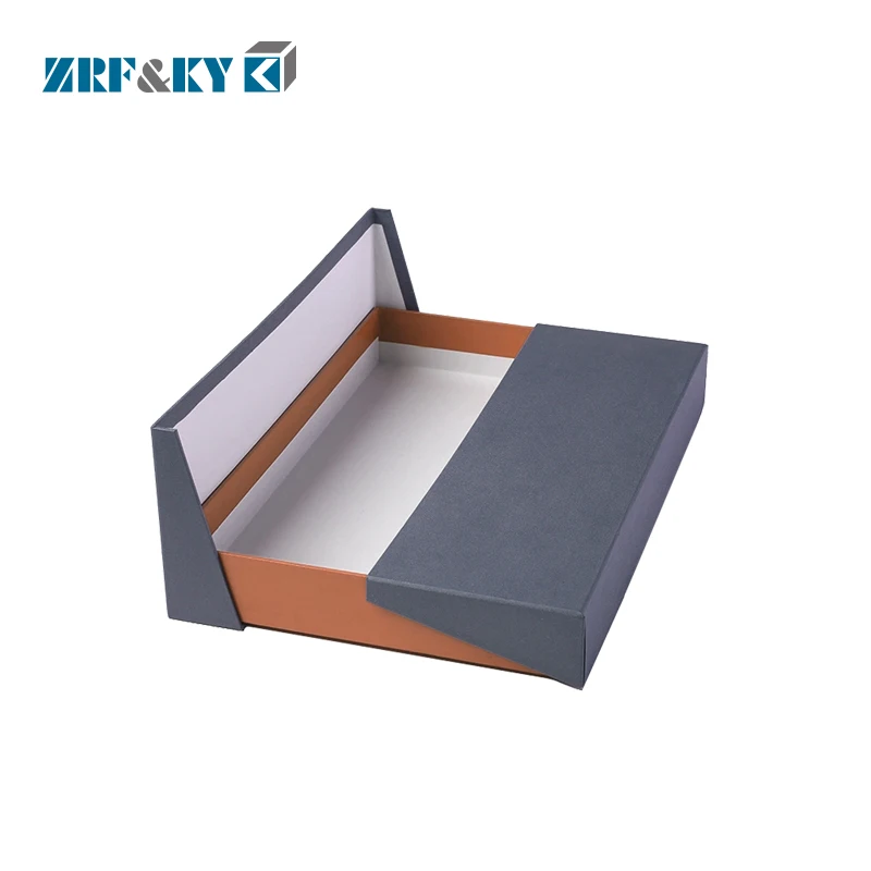 Custom Special Open Structure Style Rigid Gray Paper Gift Product Packing Box