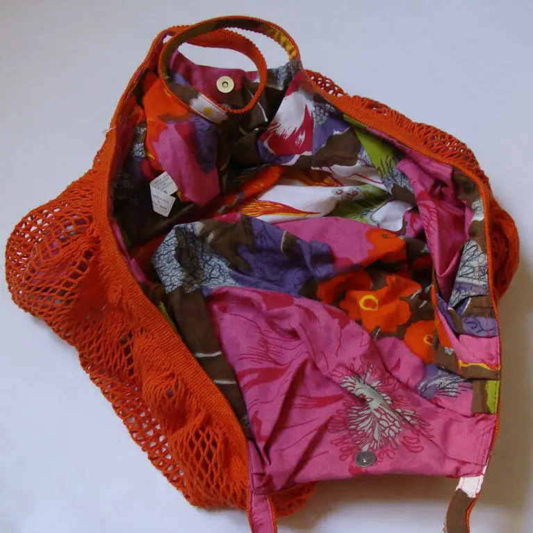 Сетчатая Сумка с длинной ручкой, из 100% хлопка, для овощей и фруктов, с подкладкой из полиэстера, хлопковая Сетчатая Сумка-тоут для покупок, Сетчатая Сумка