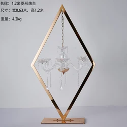 Electroplating gold diamond candlestick frame wedding center decoration supplies