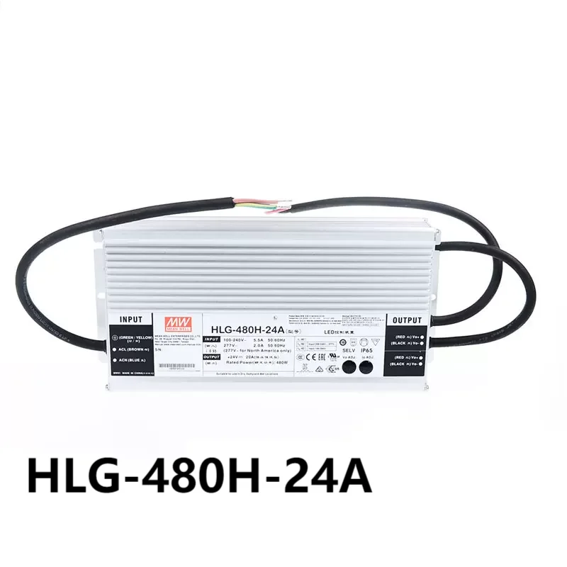 Mean well HLG-480H Series 480W 12V 15V 20V 24V 30V 36V 42V 48V 54V LED Power Supply Waterproof LED Driver For Grow Light