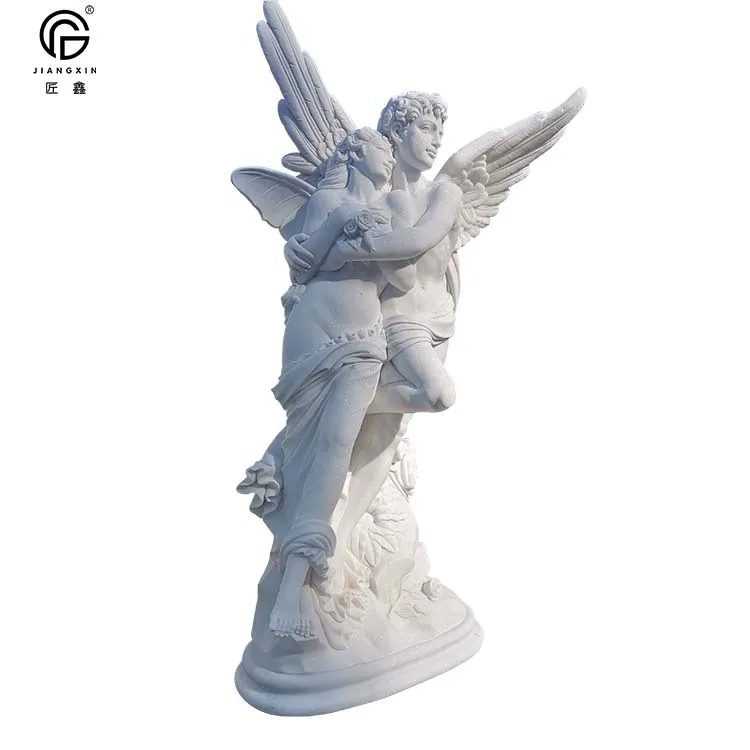 Резная вручную Белая Мраморная Статуя западных мифологических персонажей эрос и псек
