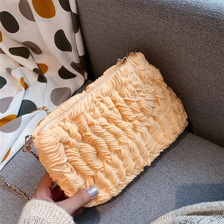 Creative Simulation Instant Noodle Shape Girls Rubber Purse Silicone School Handbag