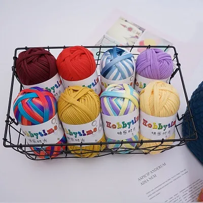RongMeiXuan 100g Solid Color T Shirt Yarn Cotton Crochet For Diy Hand Knitting