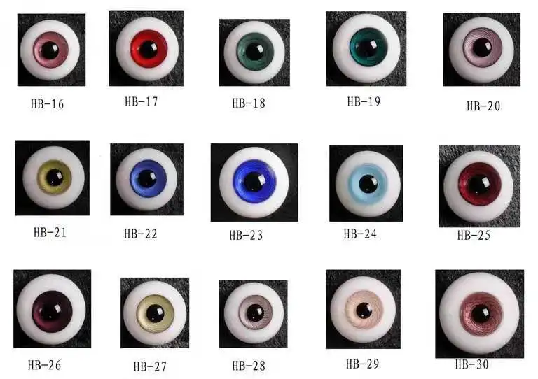 Shiny Blue Grey Brown Blue  Round Half-Round and Oval Glass Eyes For BJD SD Dolls