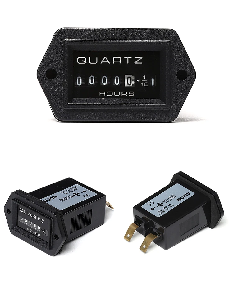 SYS Black Mechanical Hour Counter, Hour Meter Digital Width 12-36VDC 30-60VDC 220VAC
