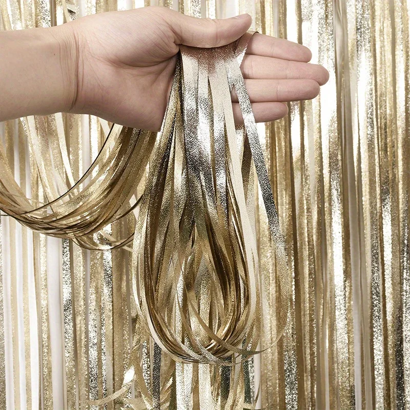 1*2M 1*3m Silk Mirror Silk Rain Party Curtain Photo Backdrop Frosted Shimmering Curtain Baby Shower Birthday Party Decoration