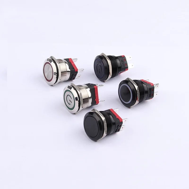 Stainless Steel Metal Button 15A20A High Current with LED Momentary or Locking Illuminated 22mm Switch