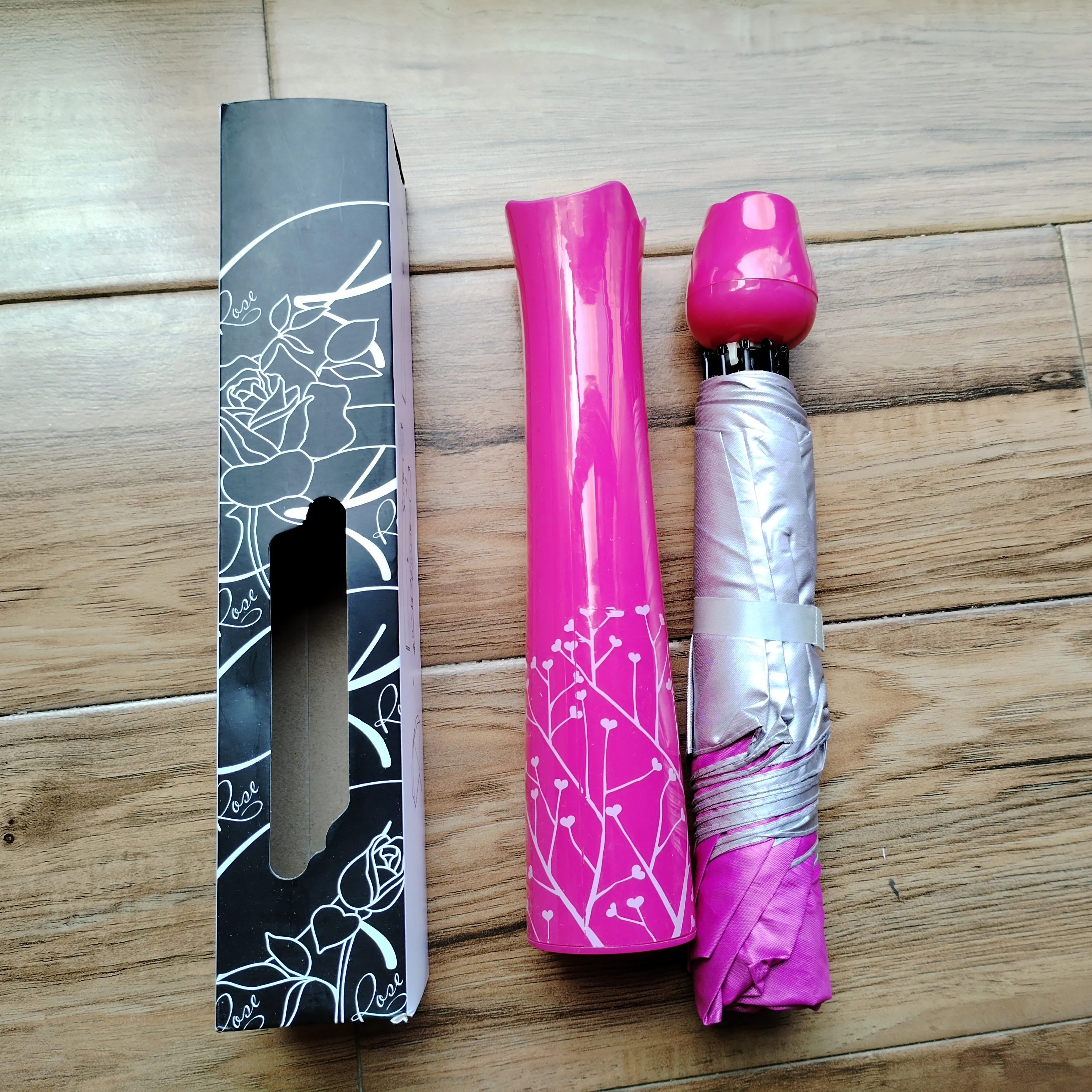 LS Good-Iooking For Girls Cheap Wine Bottle Umbrella  Anti-UV Wine rose Shape  bottle Umbrella