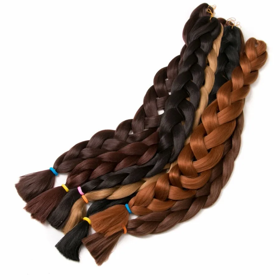 41 Inch Bigger Ombre Jumbo Braiding Synthetic Hair 165g Pre Stretched 82 Inch Crochet Hair Extensions For Box Twist Braids