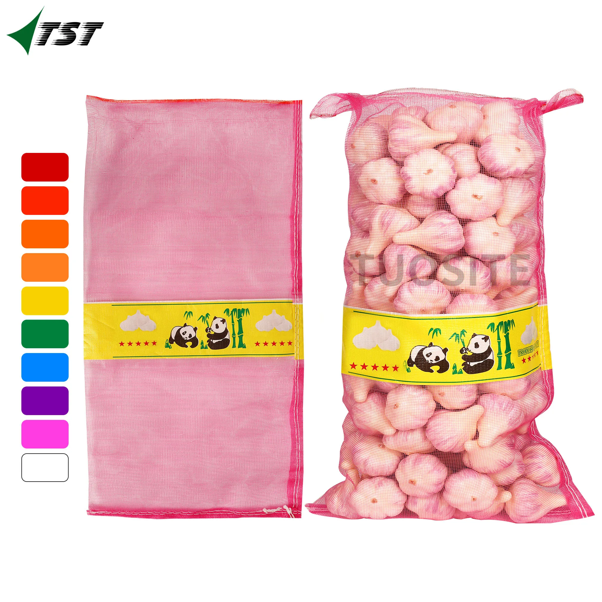 PP Sewing Mesh Bag with Logo  Printing Vegetable Woven Mesh Bag