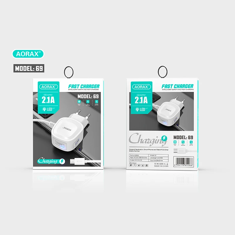 AORAX free sample quick charge travel charger adapter USB Wall Universal Mobile Phone fast Charger