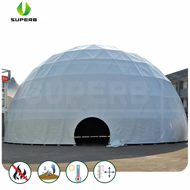 Waterproof and Fireproof Half-Sphere Dome Tent PVC-Coated Frame for 360 Degree Projection for Outdoor Events and Exhibitions