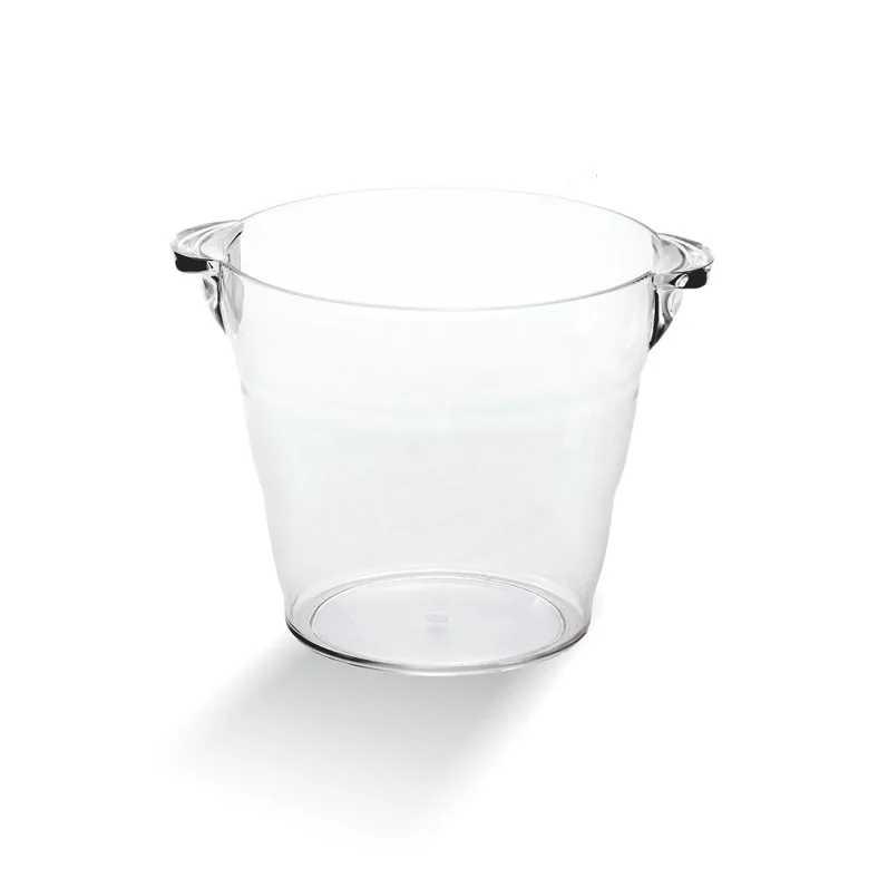 large round plastic ice bucket with handle high quantity 9.8L unbreakable polycarbonate ice bucket for beer champagne beverage