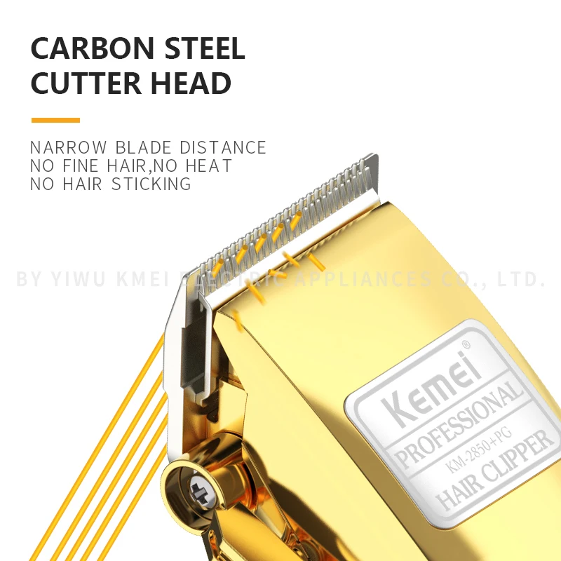 Kemei KM-2850+PG Professional Electric Hair Clipper LED Display Rechargeable Hair Trimmer USB Charging Men Hair Cutting Machine