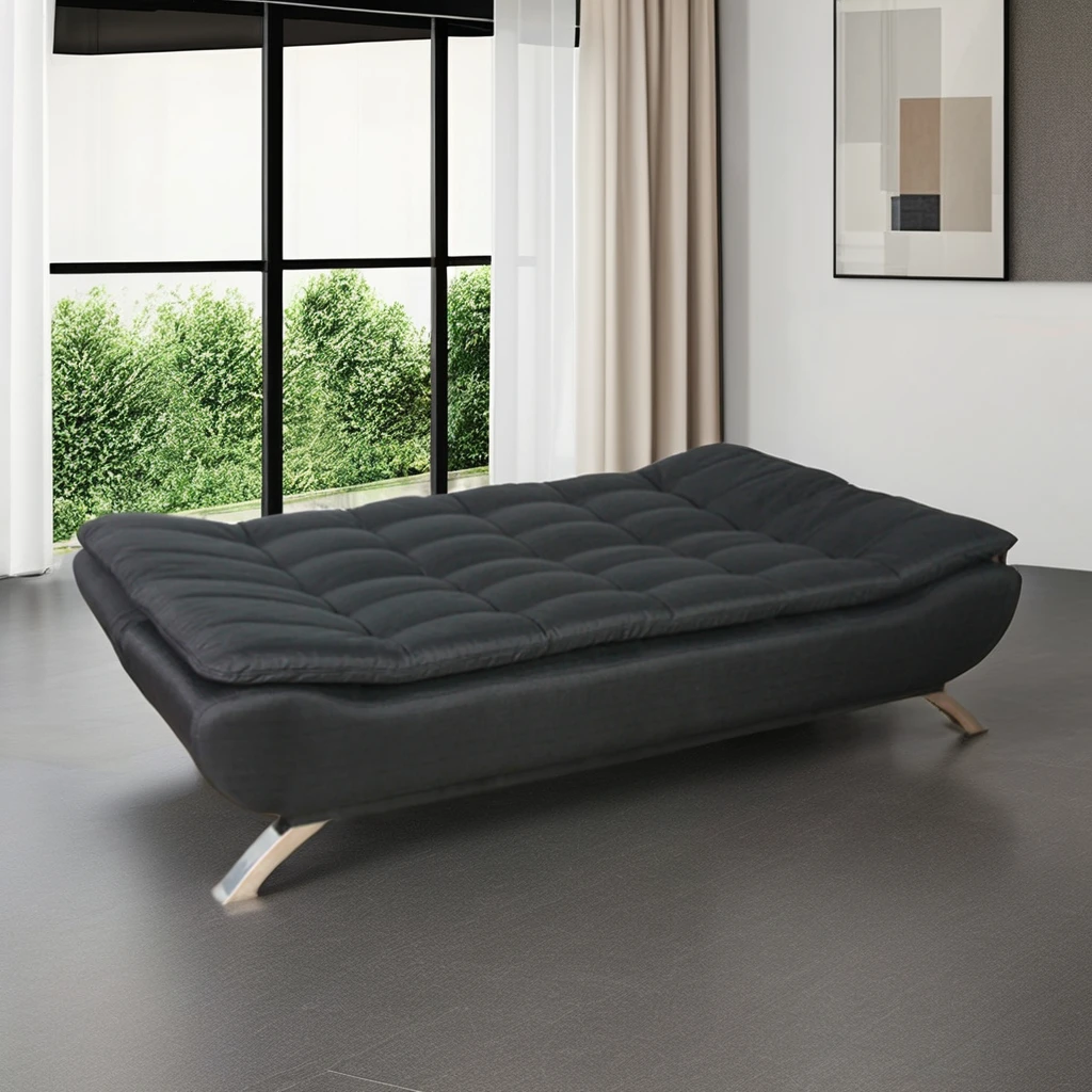 Factory Direct Sale Modern Design Living Room Furniture Romantic  Double Cushion Mattress Comfortable Velvet Fabric Sofa Cum Bed