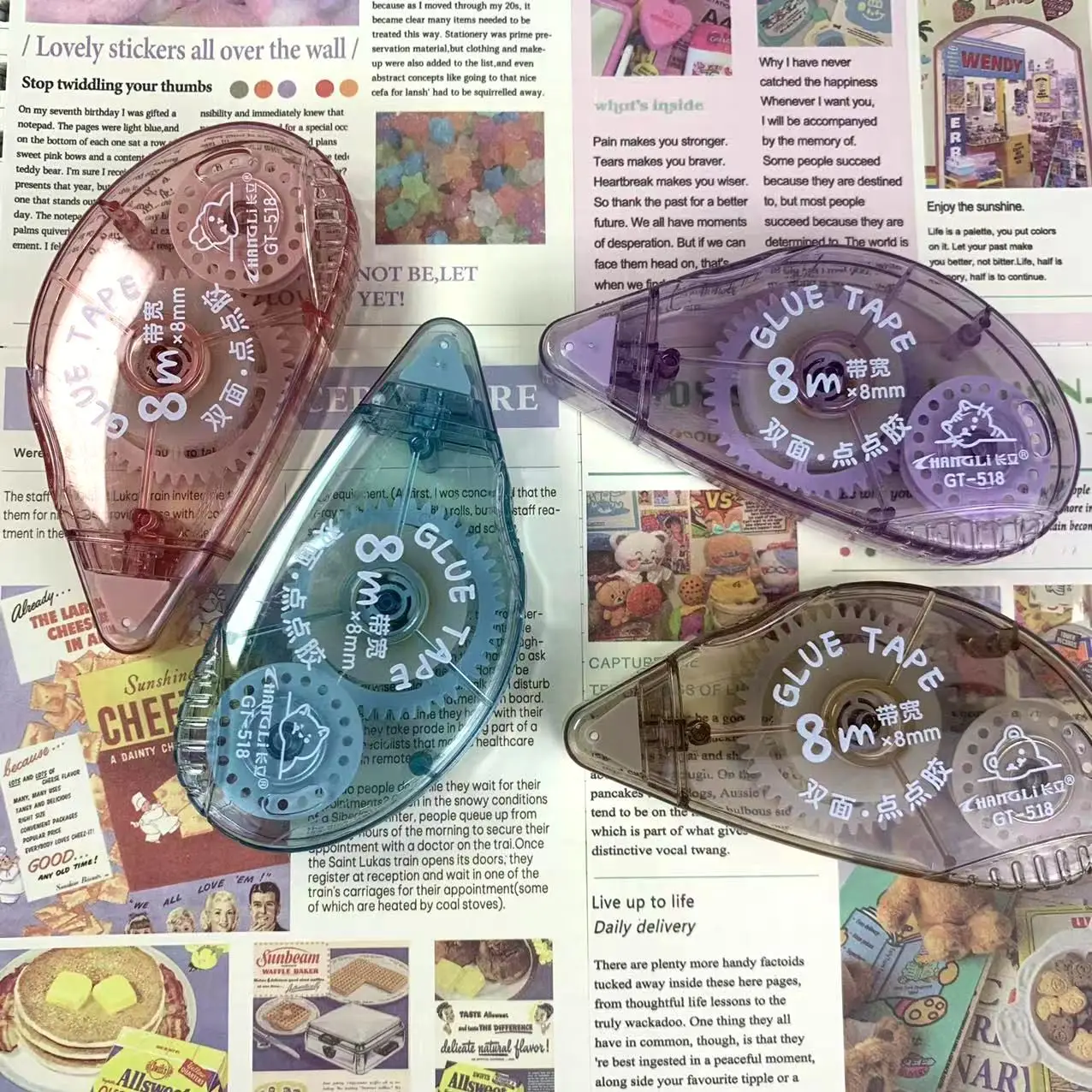 Постоянная двухсторонняя Резиновая лента роликовая клейкая Корректирующая лента клейкая лента для детей студентов школы офиса канцелярские принадлежности