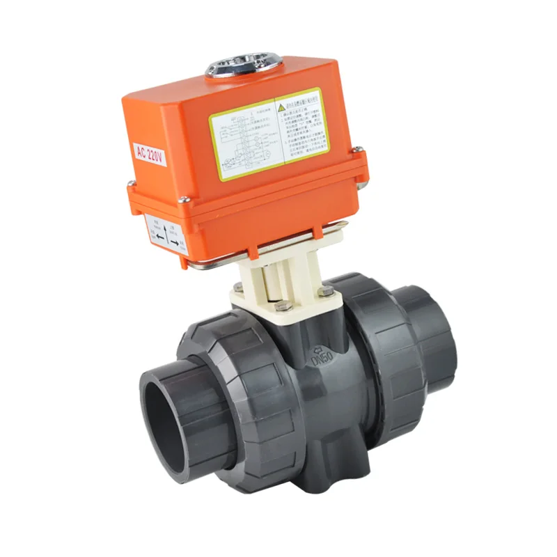 ПВХ моторизованный электрический шаровой клапан привод 2-ходовой пластиковый водяной 12 В 24 в 110
