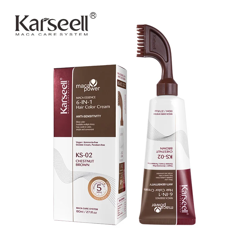 Karseell Maca лучший крем для волос 6-в-1 каштановый профессионального использования в салоне