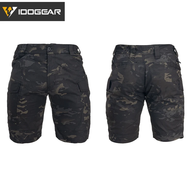 IDOGEAR Summer Elastic Camo Shorts Men Shorts Sports Duty Pants Tactical Cargo Shorts
