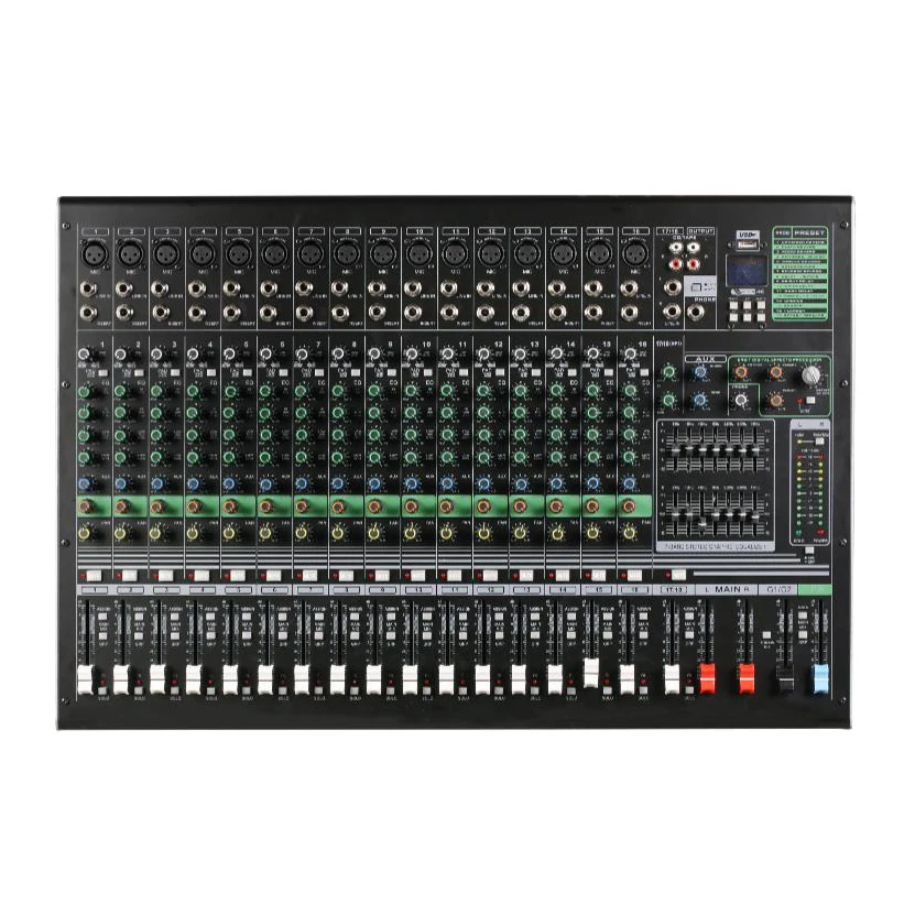 GPUB BE-18 Factory Best Selling 18 Channel Dj Professional Audio Digital Mixer Mixing Console