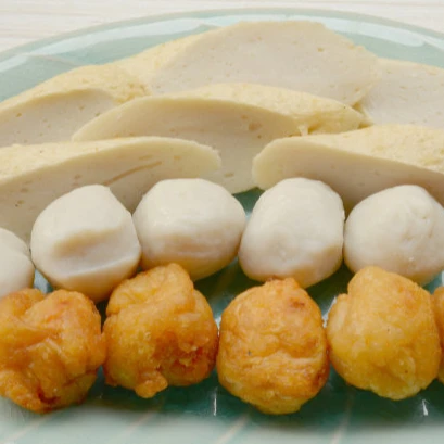  Горячая Распродажа замороженные вкусные креветки разрезанные рыбные мячи для